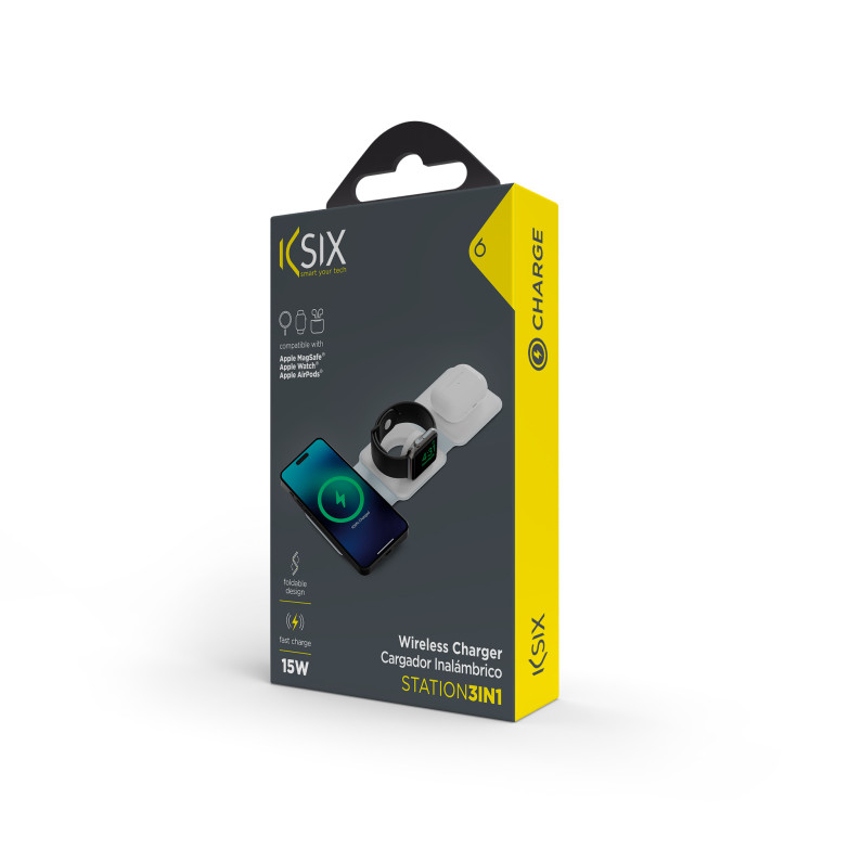 Cargador inalámbrico KSIX 3en1 15 W, Plegable - Imagen 10